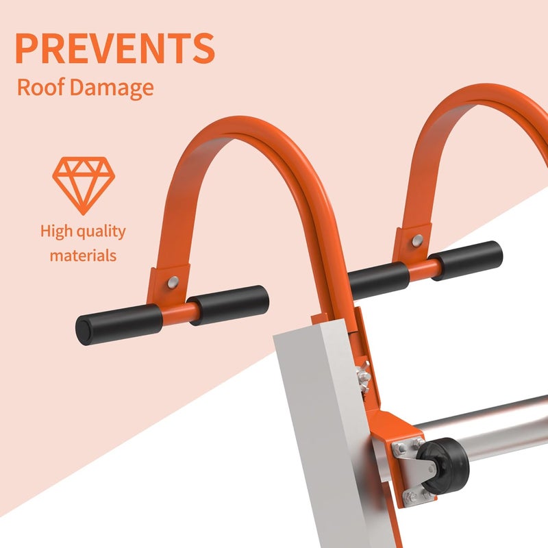 MY RUSTIC Ladder Roof Hook 2 Pack with Wheel Heavy Duty Steel Ladder Stabilizer, Roof Ridge Extension, Wheel Rubber and Rubber Grip T-Bar for Damage Prevention, for Damage Prevention,Able to Bear 500 Pounds - Image 4